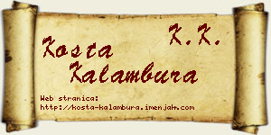 Kosta Kalambura vizit kartica